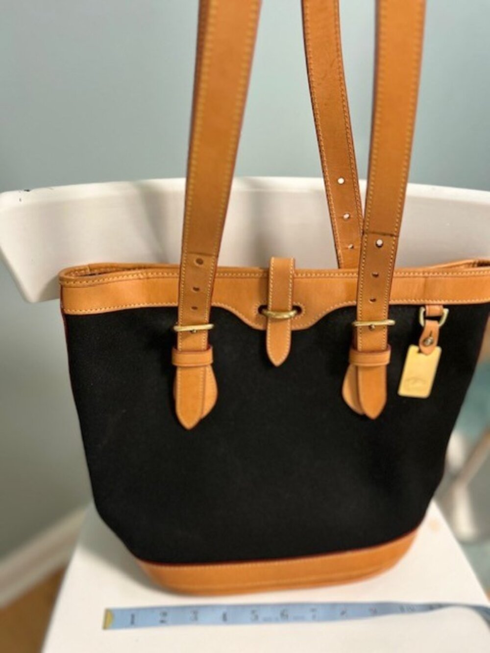 Black and tank Dooney and Bourke purse